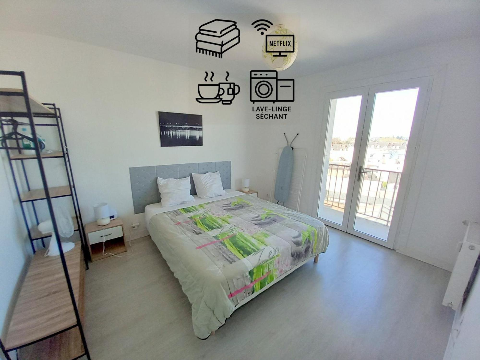 28m2 Avec Balcon Proche Gare Sncf, Cafe The Wifi Gratuits - Netflix - Balcon Orleans